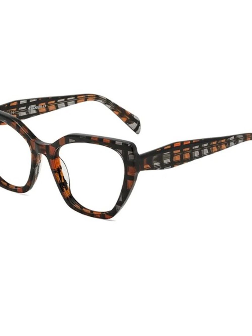YesGlasses Tilton Hipster Cat Eye Geometric Reader Glasses R15812 Brown 3.0 - Picture 3 of 9